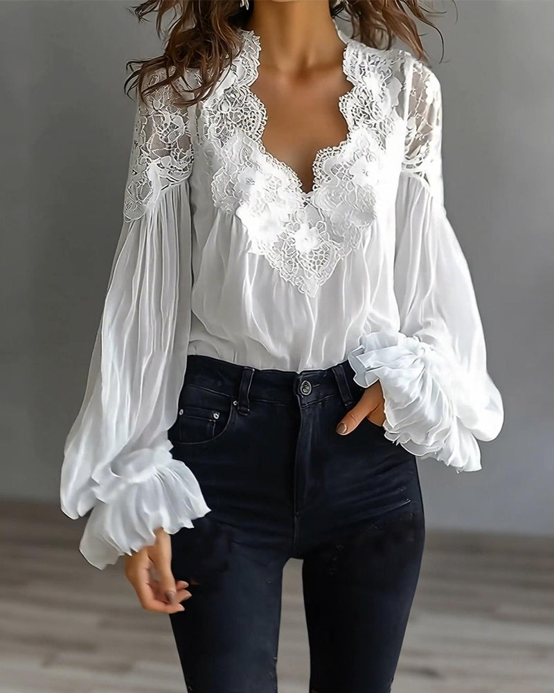 Marie-Trud | Bluse mit Spitzenbesatz