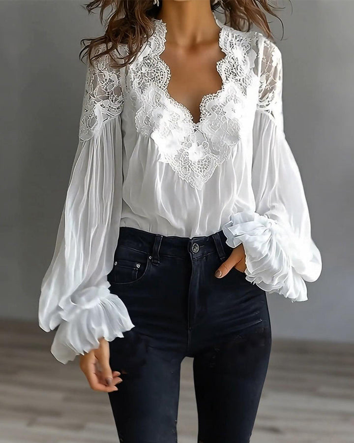 Marie-Trud | Bluse mit Spitzenbesatz