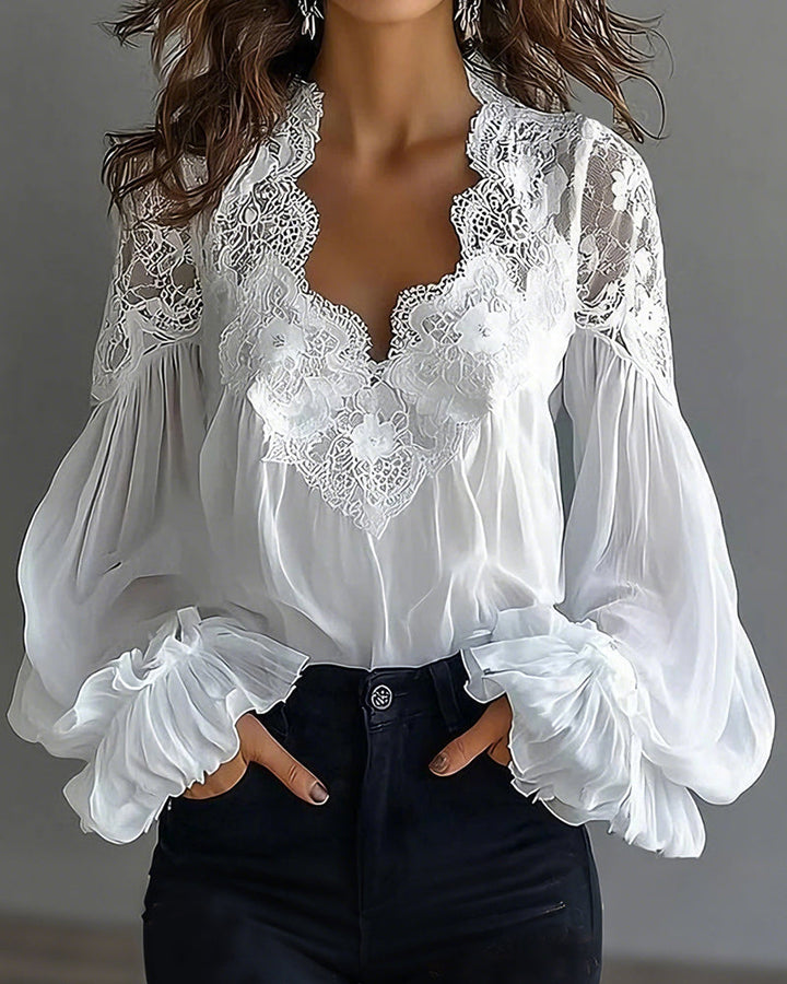 Marie-Trud | Bluse mit Spitzenbesatz