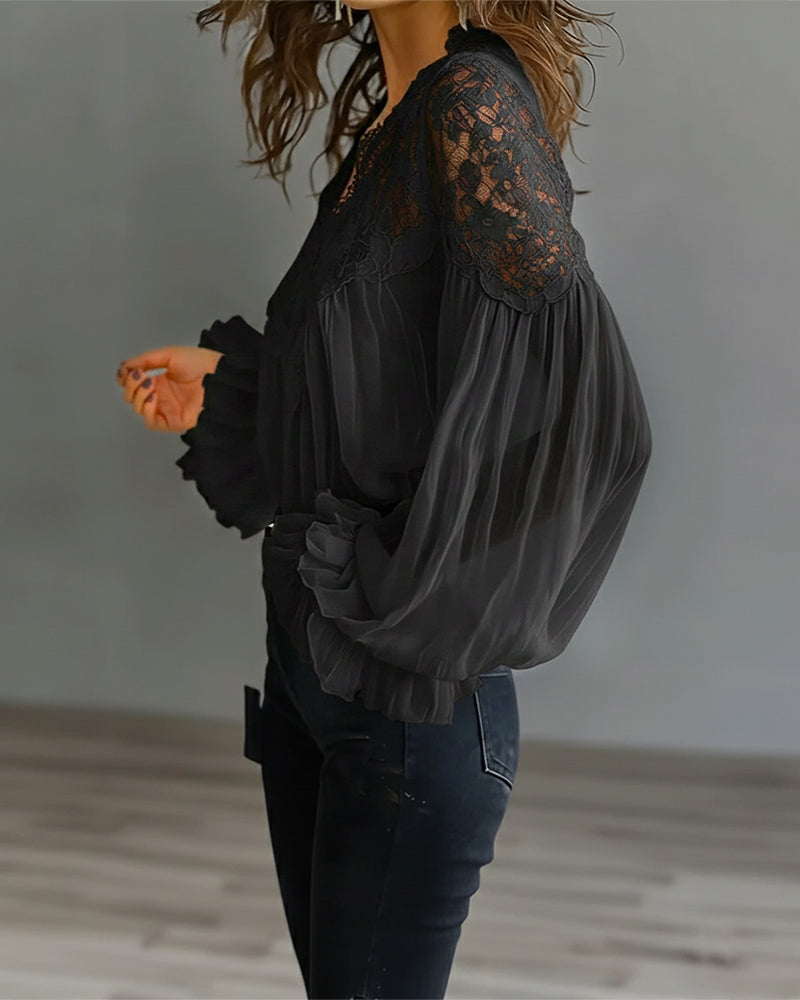 Marie-Trud | Bluse mit Spitzenbesatz