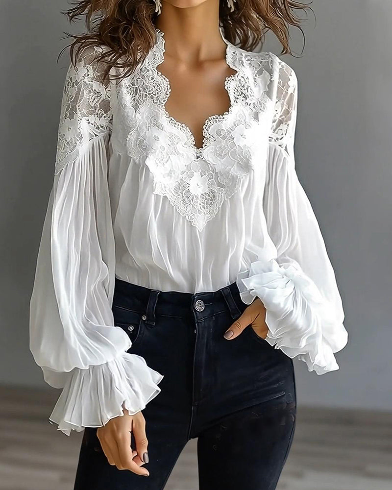 Marie-Trud | Bluse mit Spitzenbesatz