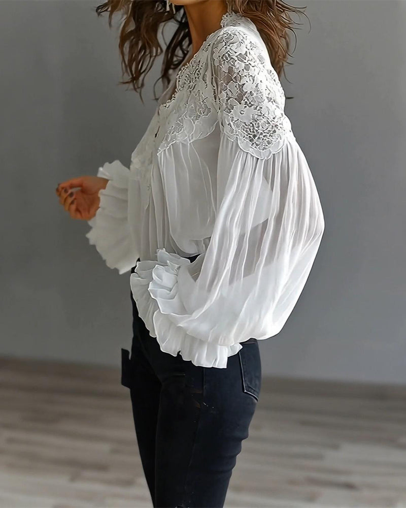 Marie-Trud | Bluse mit Spitzenbesatz