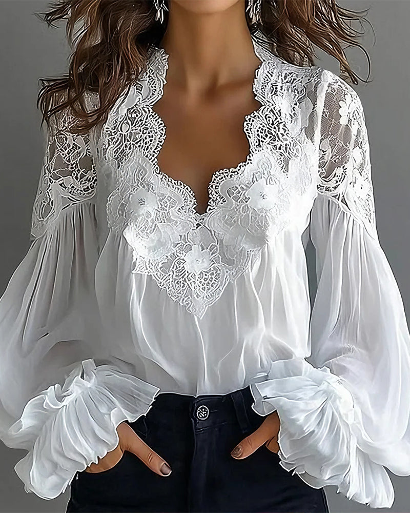 Marie-Trud | Bluse mit Spitzenbesatz