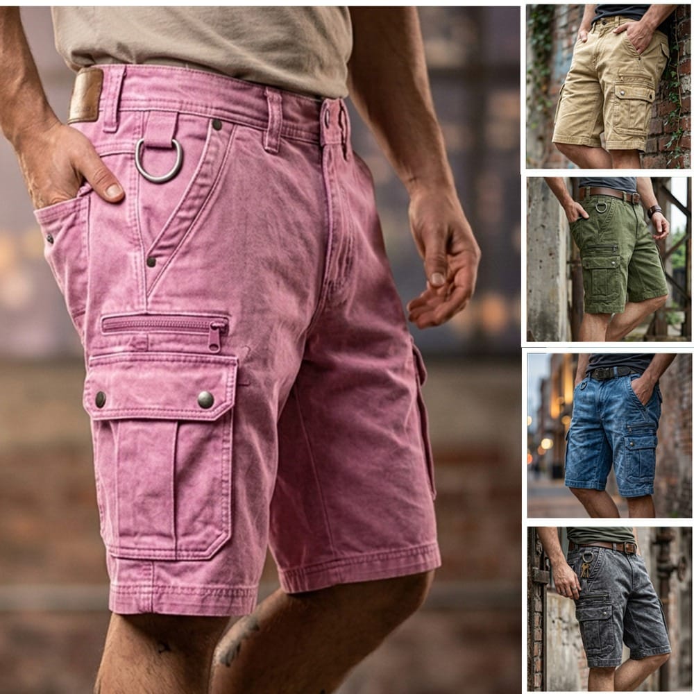 Lars | Funktionale Denim-Cargo-Shorts