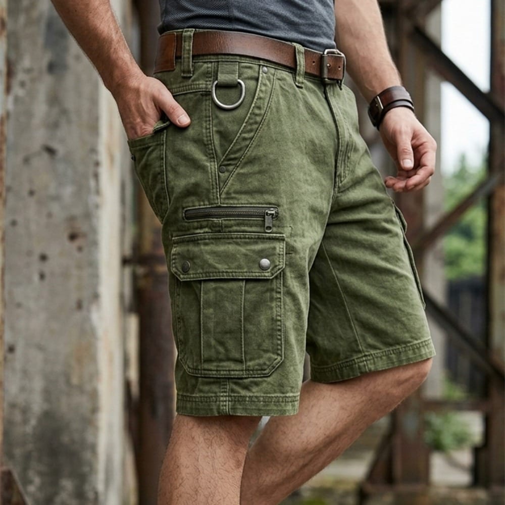 Lars | Funktionale Denim-Cargo-Shorts