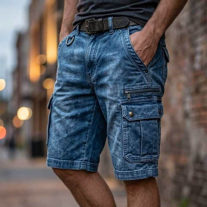 Lars | Funktionale Denim-Cargo-Shorts
