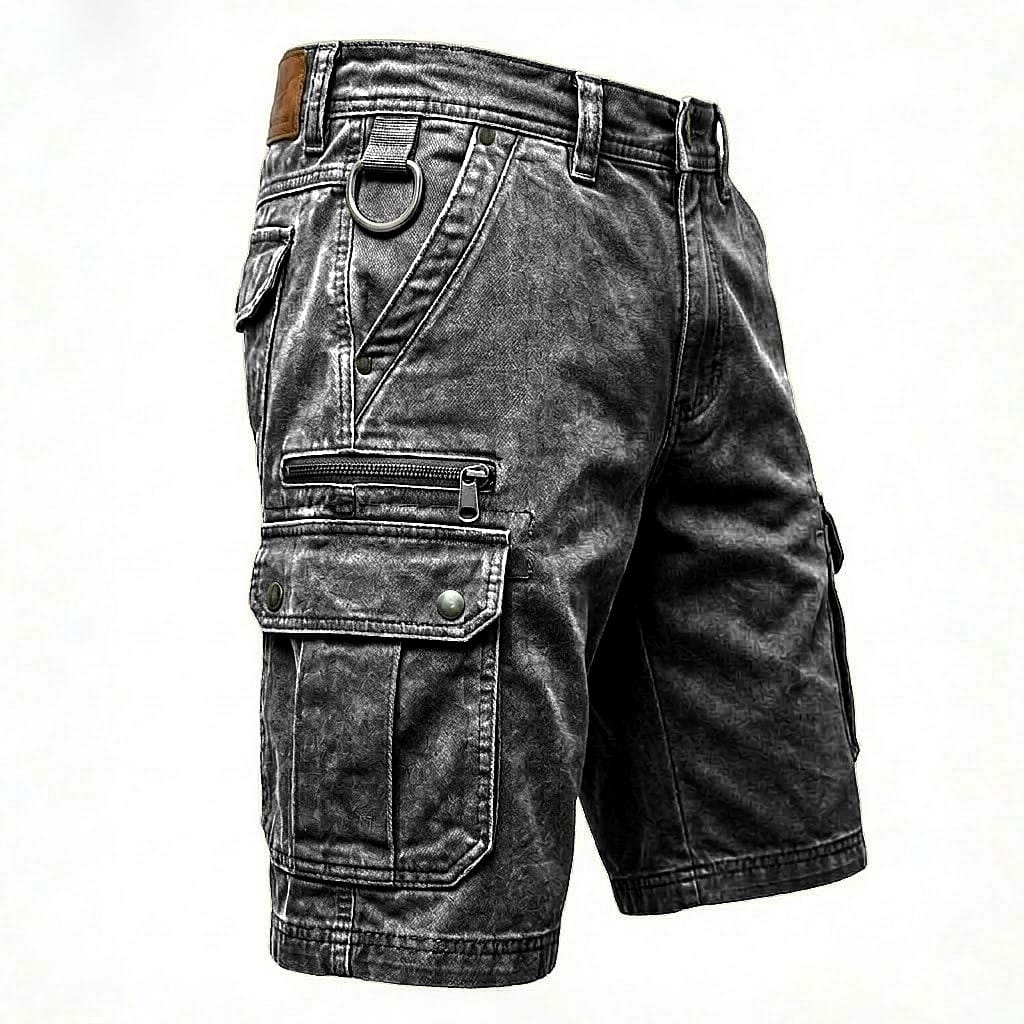 Lars | Funktionale Denim-Cargo-Shorts
