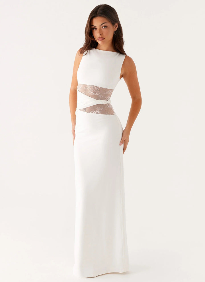 Ilse-Line | Abendkleid mit Spitzenausschnitten