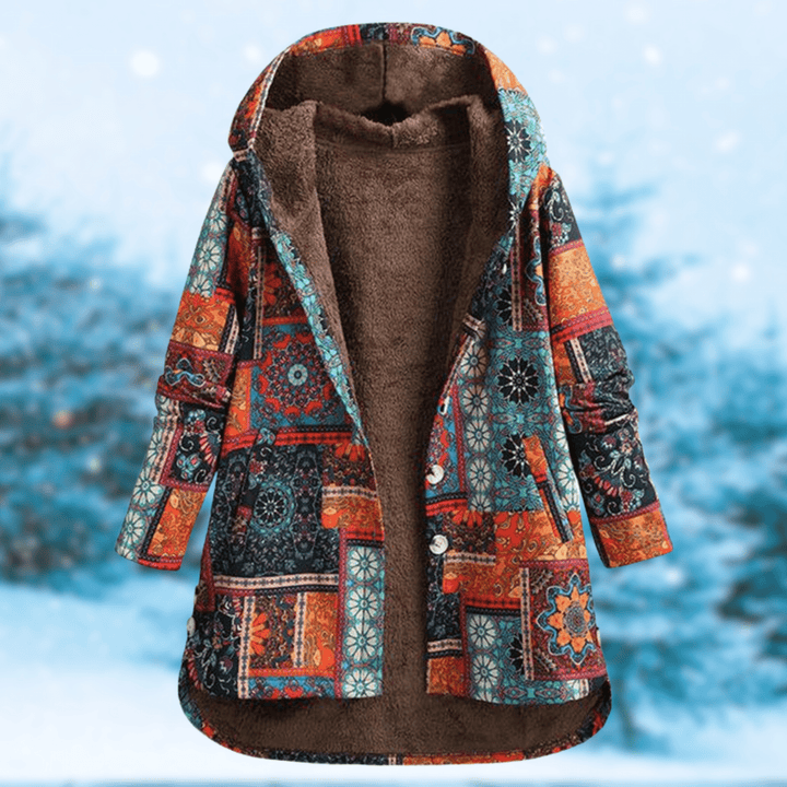 Hanne-Berta | Übergangsjacke mit Blumenprint und Kapuze