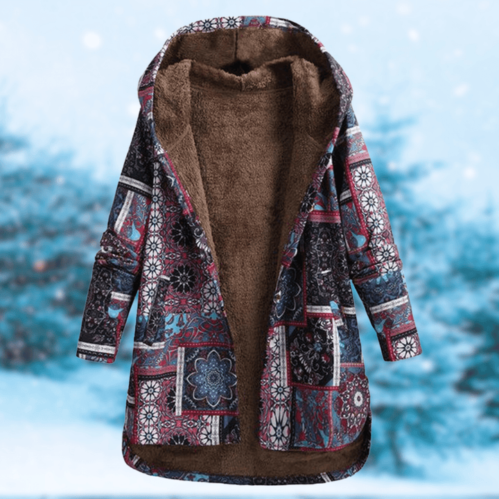 Hanne-Berta | Übergangsjacke mit Blumenprint und Kapuze