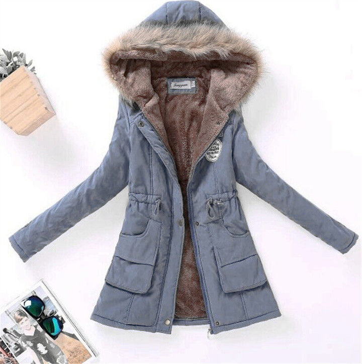 Frauke | Stretch-Winterjacke mit fellgefütterter Kapuze