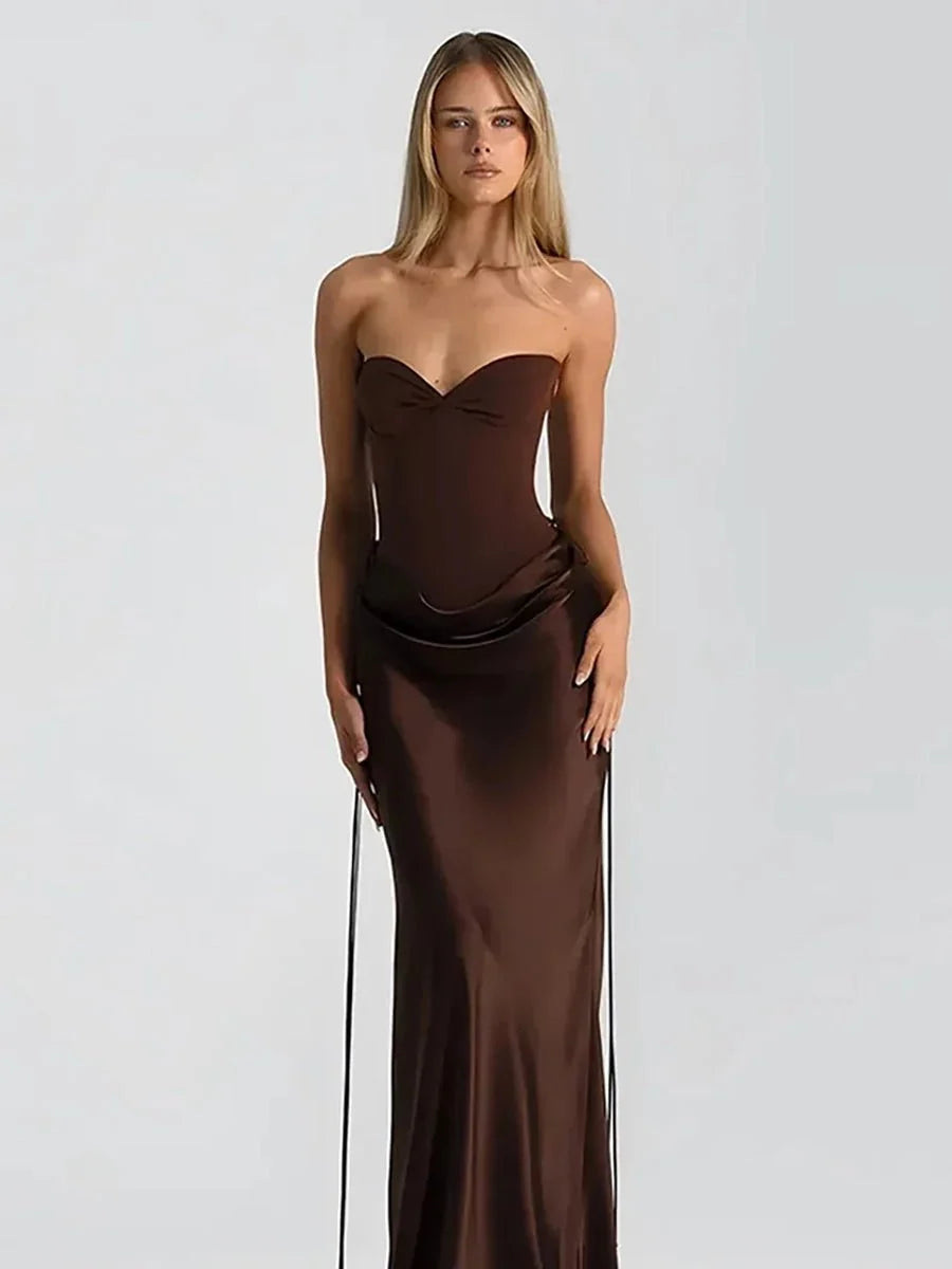 Katharina | Schmal geschnittenes Maxikleid