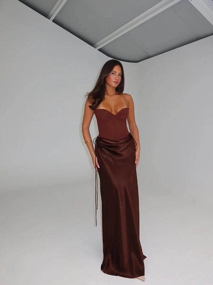 Katharina | Schmal geschnittenes Maxikleid