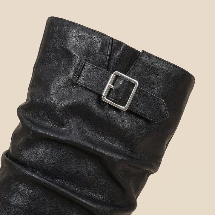 Erika | Damen-Motorradstiefel in Lederoptik mit Nieten