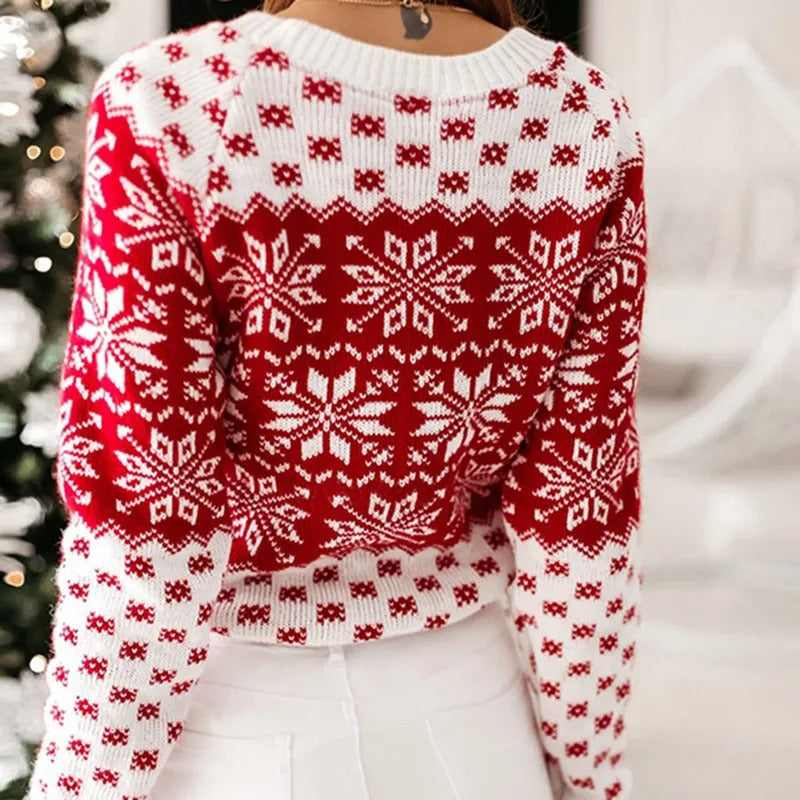 Anne-Trud | Festlicher Strickpullover mit winterlichem Charme