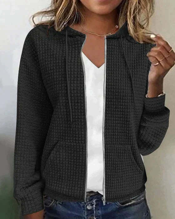 Ilse-Maria | Gemusterte Strickjacke mit Kapuze