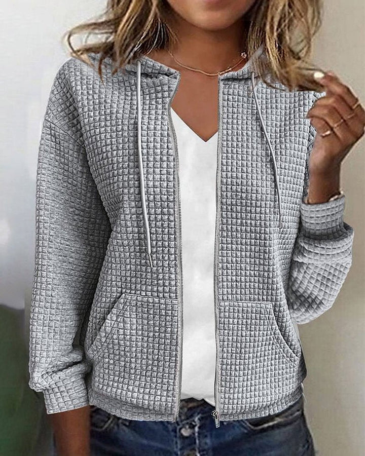 Ilse-Maria | Gemusterte Strickjacke mit Kapuze