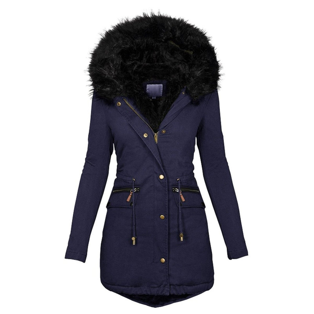 Waltraud | Winterjacke mit Fellfutter, verstellbarer Taille und Reißverschlusstaschen