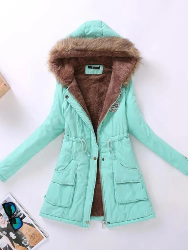 Frauke | Stretch-Winterjacke mit fellgefütterter Kapuze