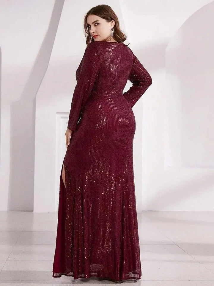 Gerburg | Pailletten-Abendkleid in Maxilänge