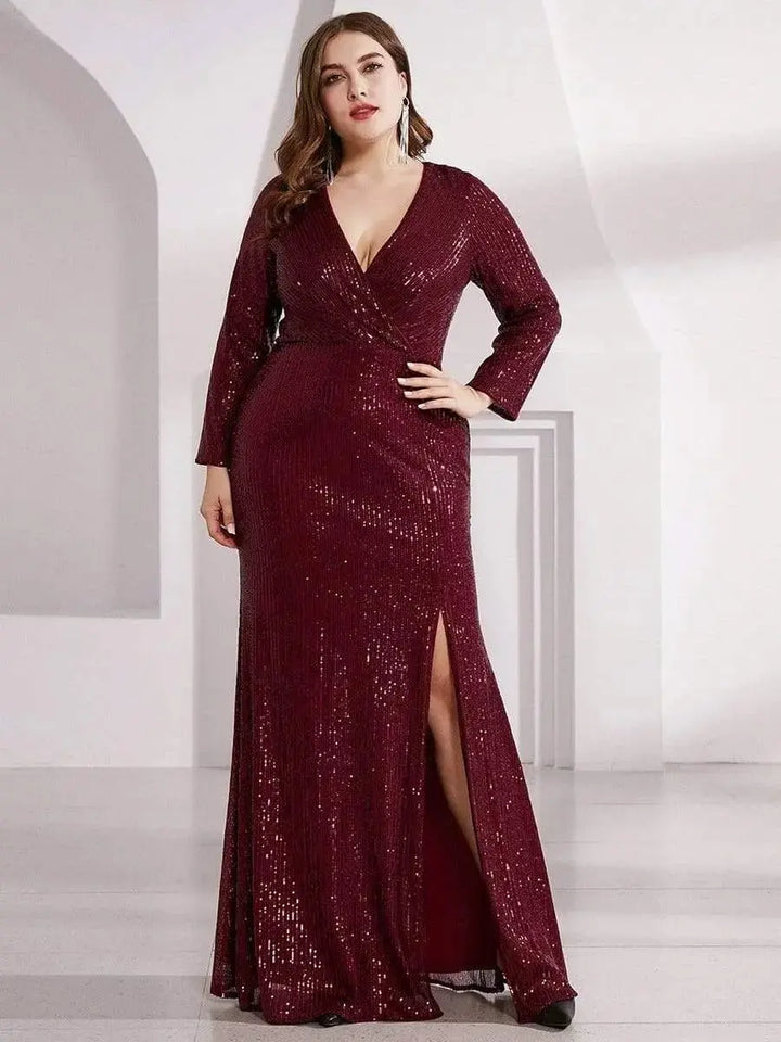 Gerburg | Pailletten-Abendkleid in Maxilänge