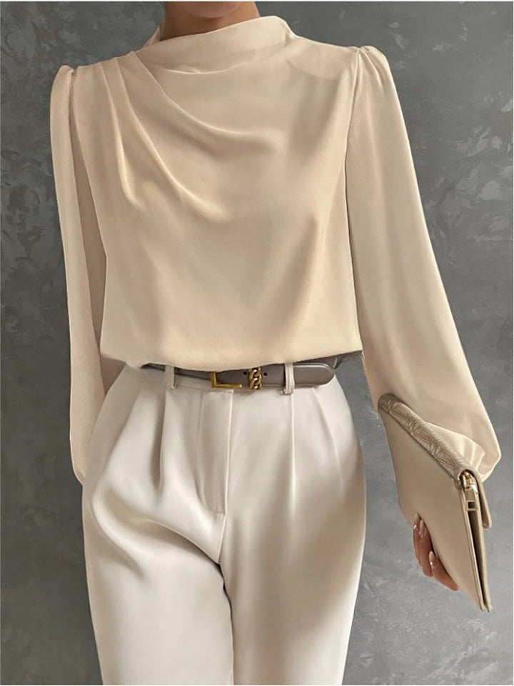 Petronella | Bluse mit Stehkragen und langen Ärmeln