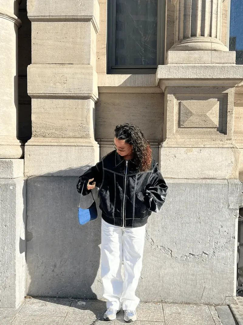 Siglind | Oversized Bomberjacke mit Rippbündchen