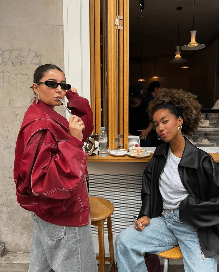 Siglind | Oversized Bomberjacke mit Rippbündchen