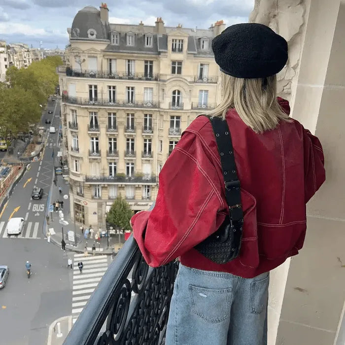 Siglind | Oversized Bomberjacke mit Rippbündchen
