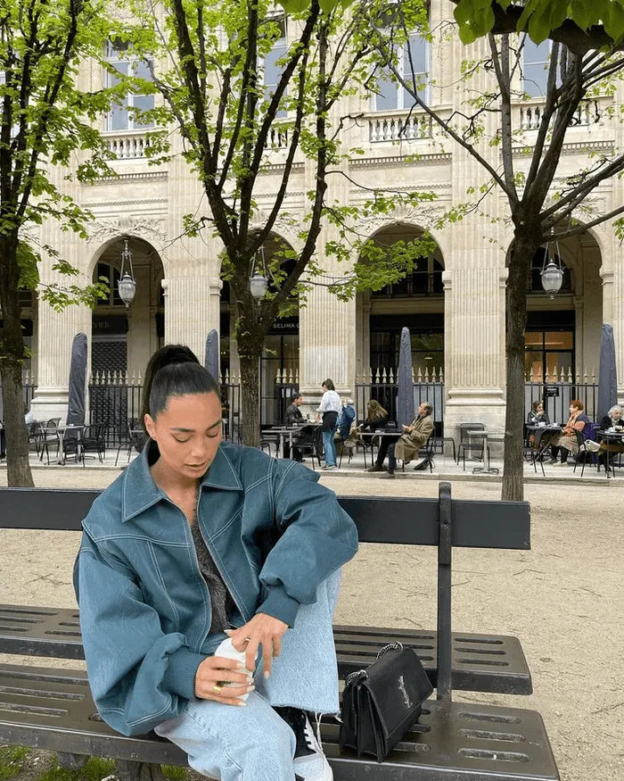 Siglind | Oversized Bomberjacke mit Rippbündchen