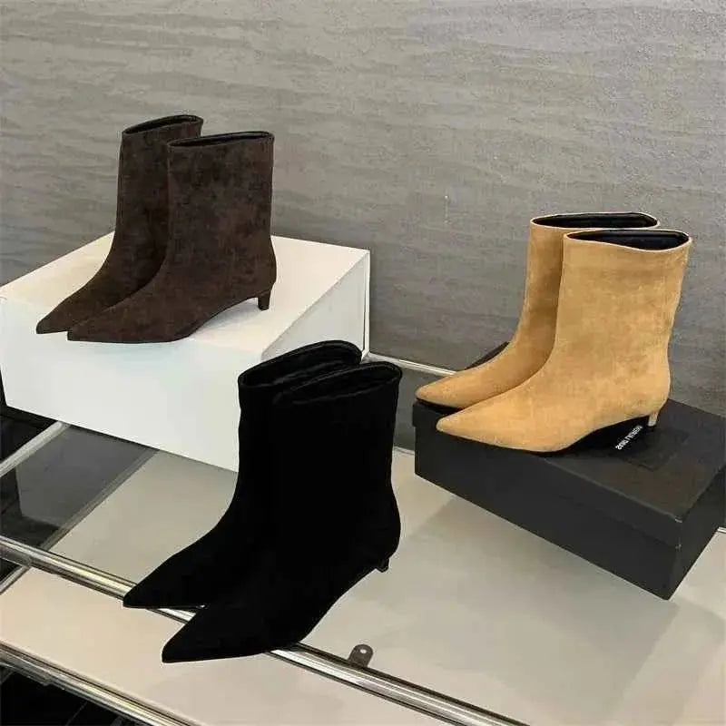 Ermlinde | Stiefeletten in Lederoptik mit Blockabsatz