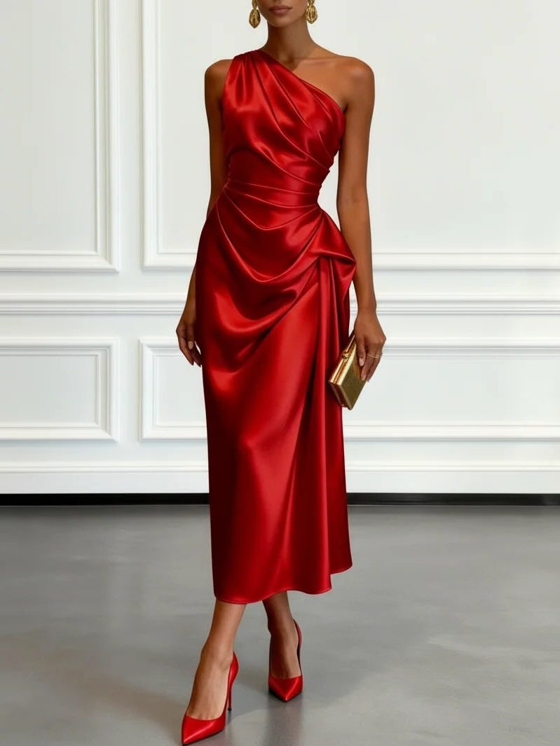 Gundel | One-Shoulder-Midikleid mit geraffter Taille