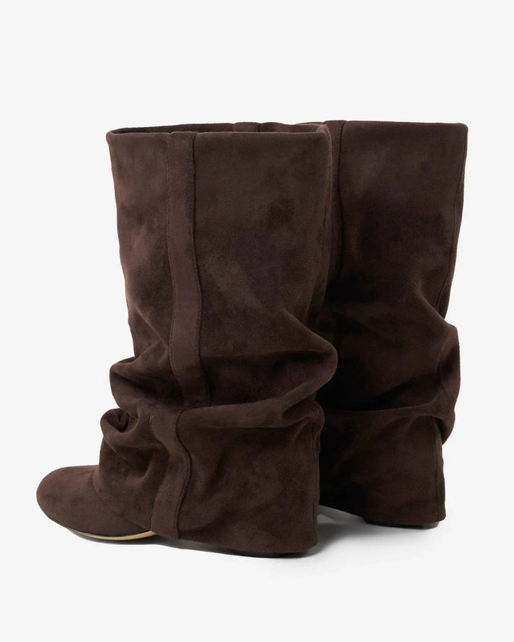 Swanhilde | Kniehohe Slouchy-Stiefel in Lederoptik