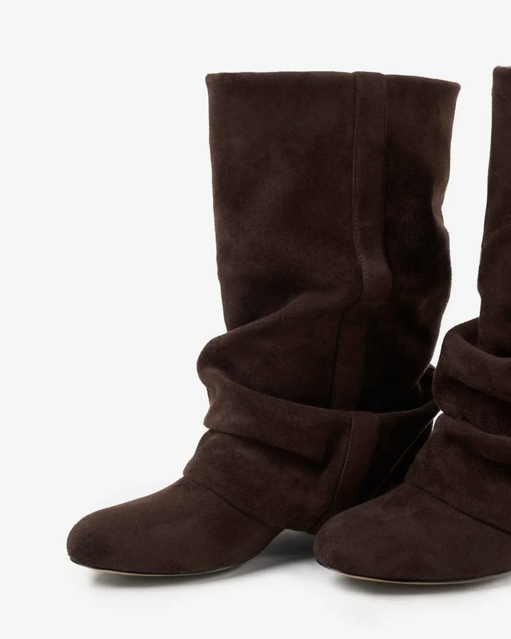 Swanhilde | Kniehohe Slouchy-Stiefel in Lederoptik