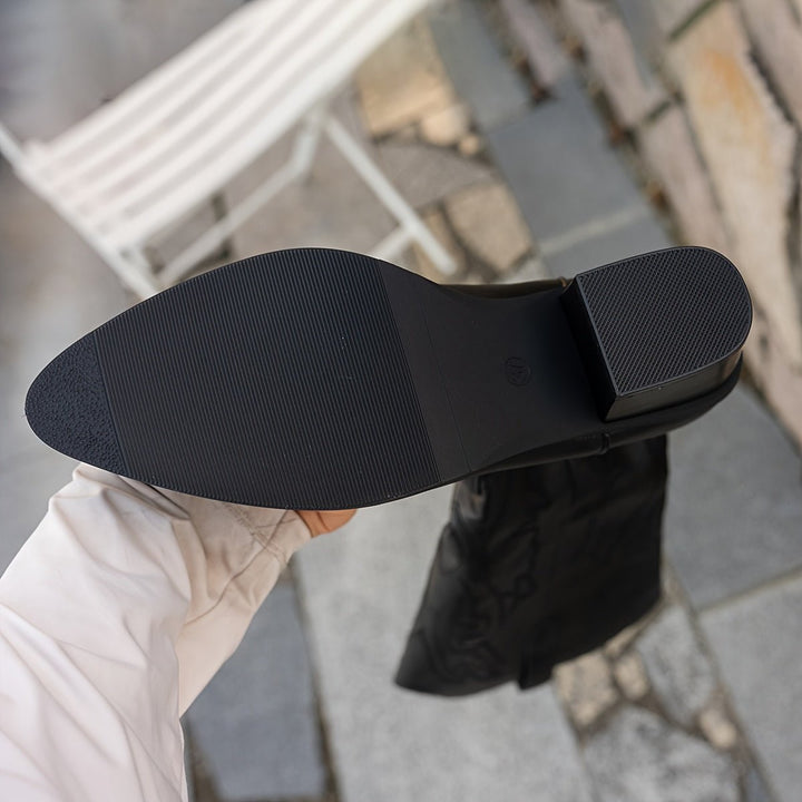 Gisberta | Kniehohe Westernstiefel mit weitem Schaft