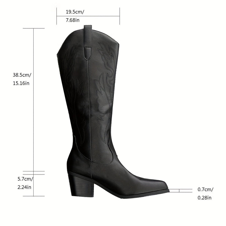 Gisberta | Kniehohe Westernstiefel mit weitem Schaft