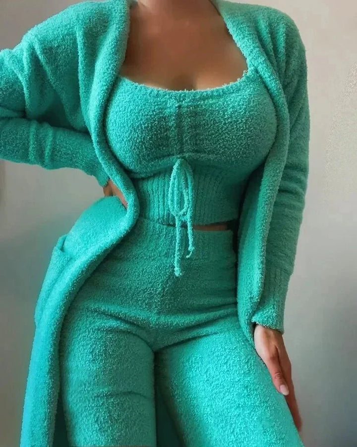 Meinhild | Dreiteiliges Lounge-Set aus Fleece