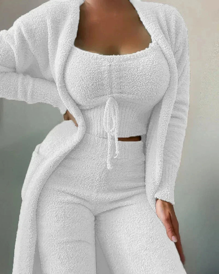 Meinhild | Dreiteiliges Lounge-Set aus Fleece