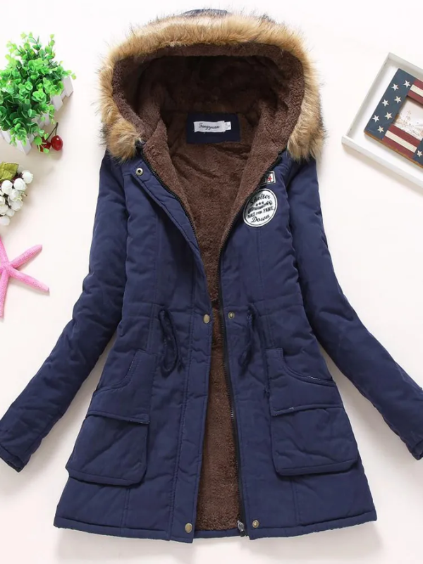 Frauke | Stretch-Winterjacke mit fellgefütterter Kapuze