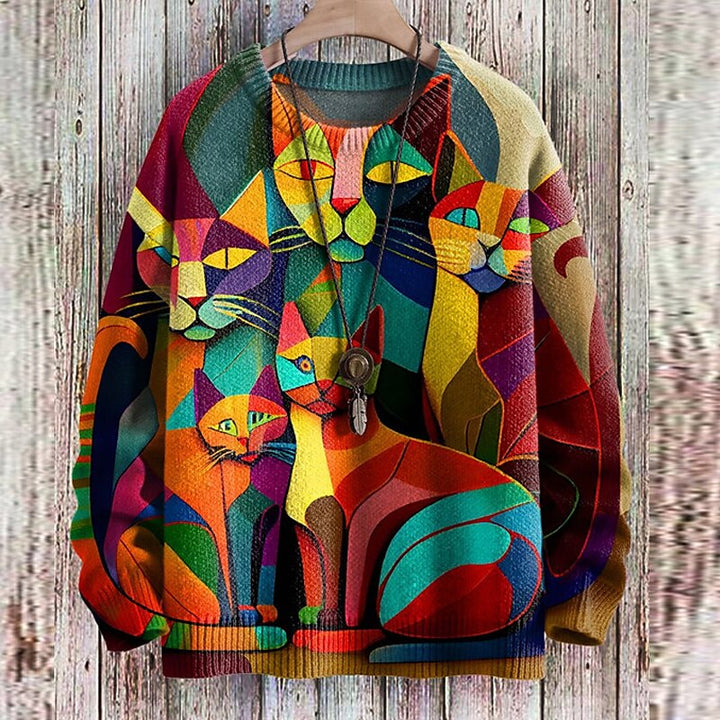 Lise-Hilde | Strickpullover mit Graffiti-Print