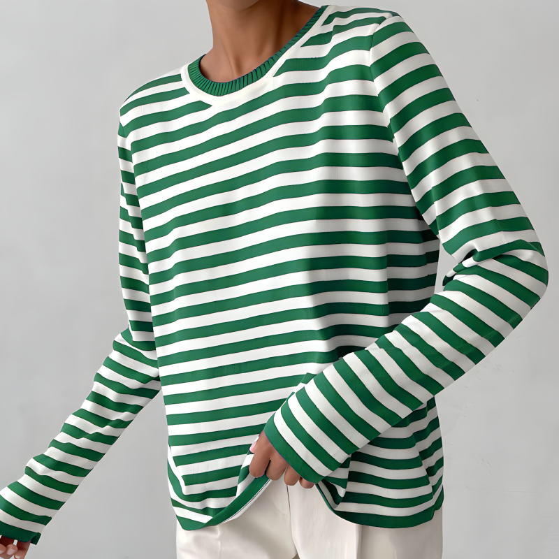 Fiona | Elegantes Langarmshirt mit Streifen (1 kaufen, 1 GRATIS dazu)