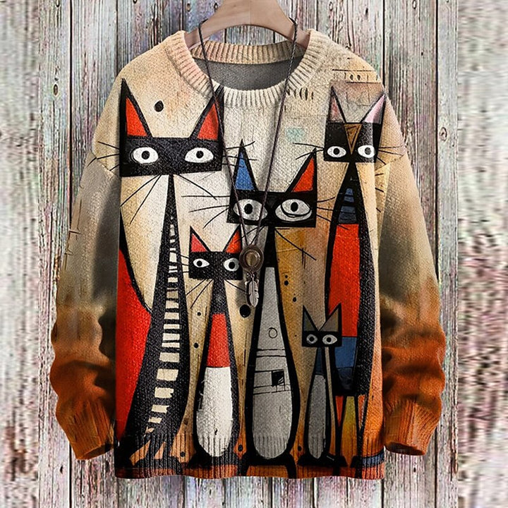 Lise-Hilde | Strickpullover mit Graffiti-Print