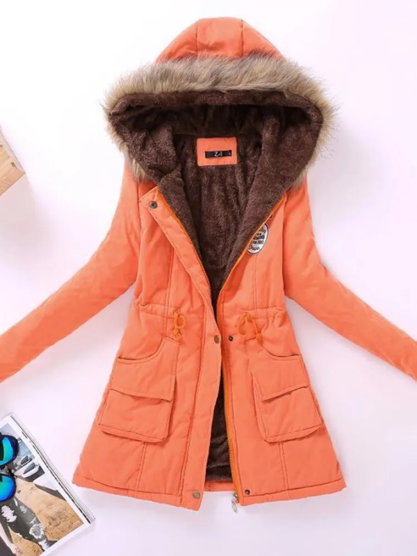 Frauke | Stretch-Winterjacke mit fellgefütterter Kapuze