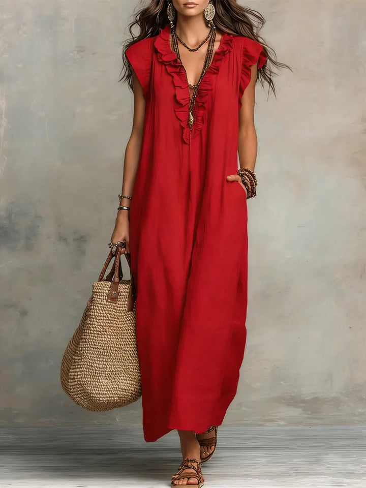 Norea | Boho-Kleid aus Leinen &amp; Baumwolle