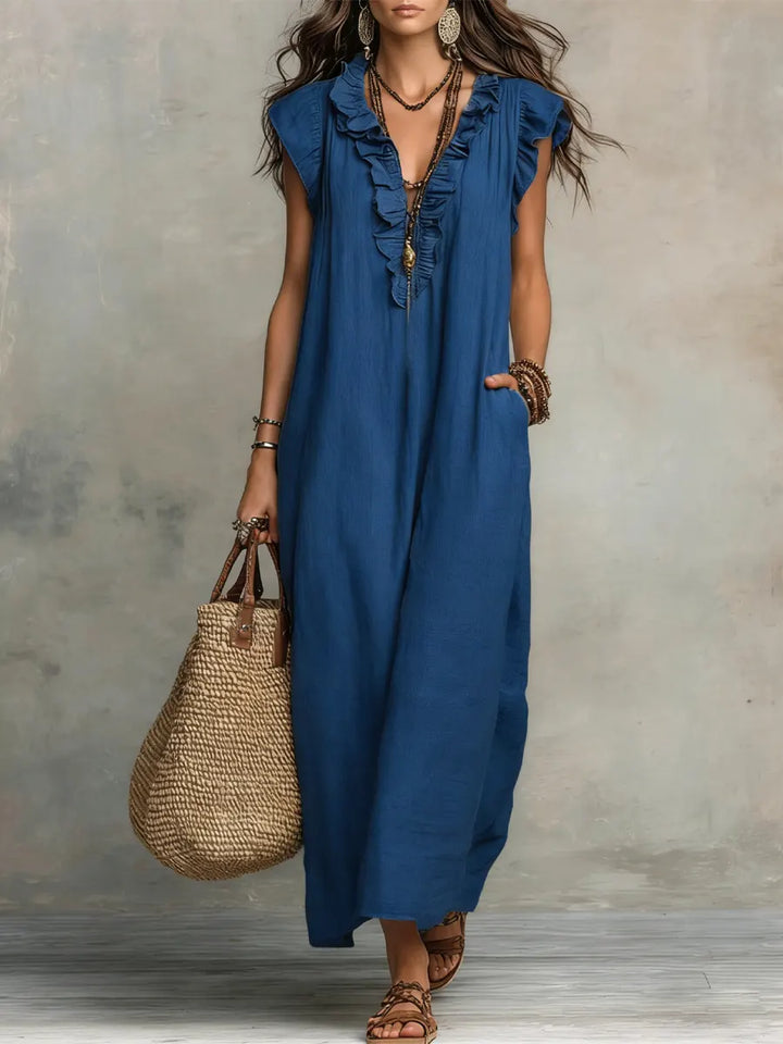 Norea | Boho-Kleid aus Leinen &amp; Baumwolle