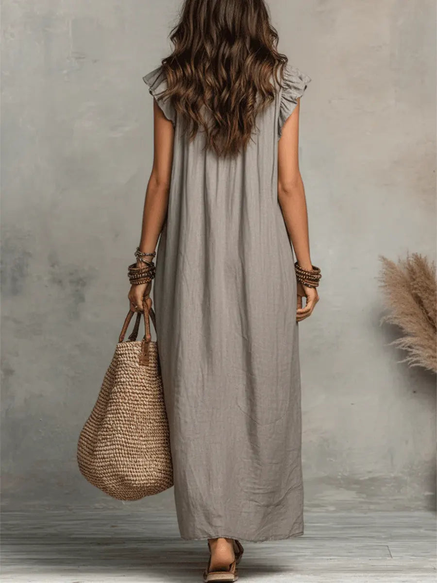 Norea | Boho-Kleid aus Leinen &amp; Baumwolle