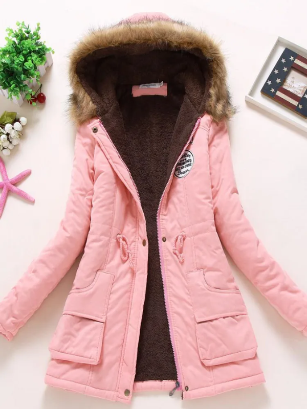 Frauke | Stretch-Winterjacke mit fellgefütterter Kapuze