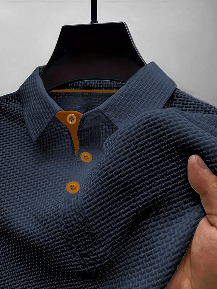 Hugo | Polokragen T-Shirt aus elastischem Flechtenetz für ultimativen Tragekomfort