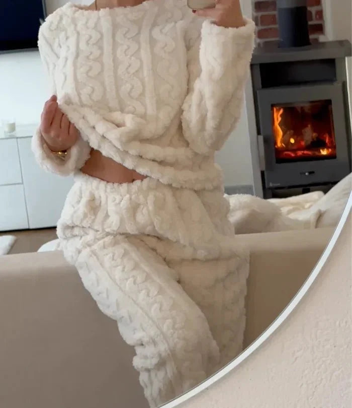 Gundhild | Zweiteiliger Fleece-Pyjama für den Winter