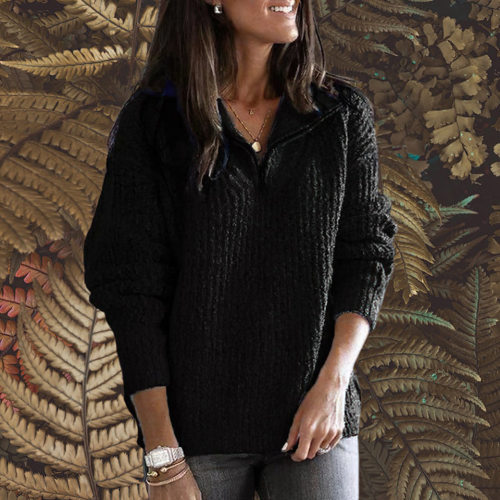 Adelheid | Strickpullover mit halbem Reißverschluss